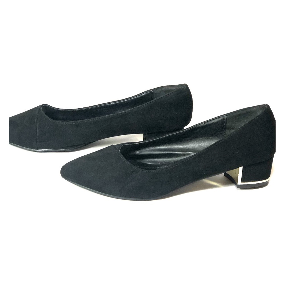 Versace 1969 Italia Black Suede w/ Gold Trim Heel